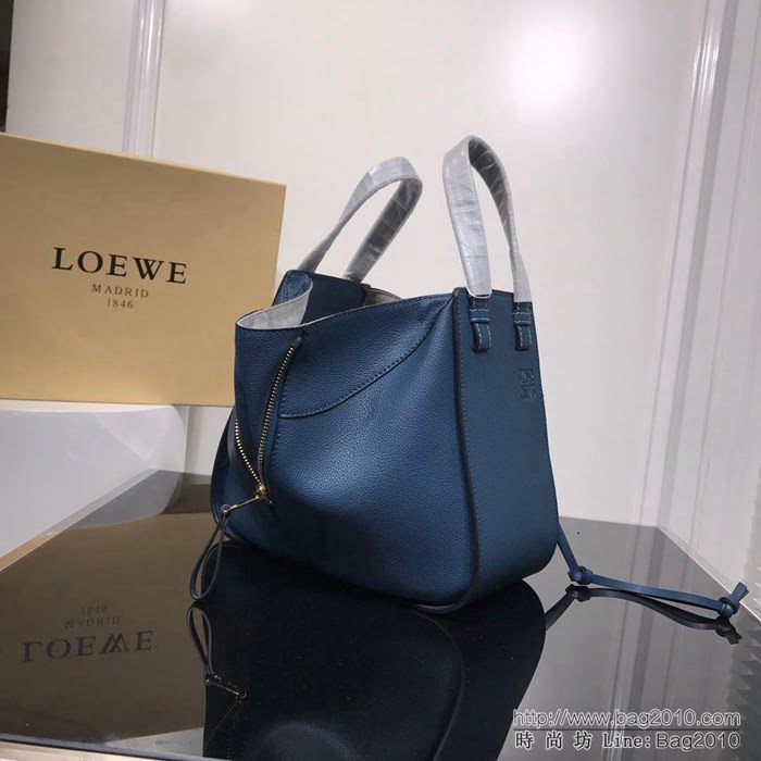 LOEWE羅意威 最新爆款 羅家Hammock系列 荔枝皮拼色 百搭款 小牛皮手提肩背包 0164  jdl1104